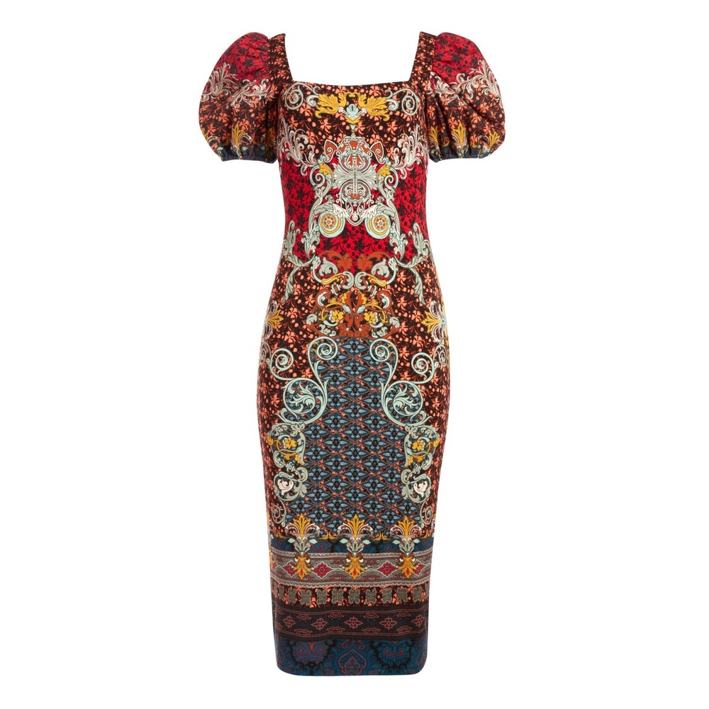 NWT Alice + Olivia Lexia Puff Sleeve Midi Dress 4 - Picture 2 of 13